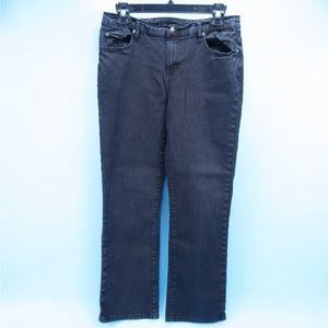 DG2 Diane Gilman Womens Black Stretch Mid Rise Pants Size 10P 28 X 27